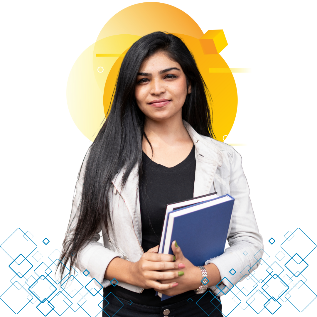 a woman holding a book